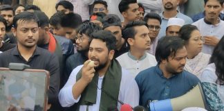 জুলাই সনদ বাস্তবায়ন না হওয়া পর্যন্ত ঘরে ফিরব না : নাহিদ ইসলাম
