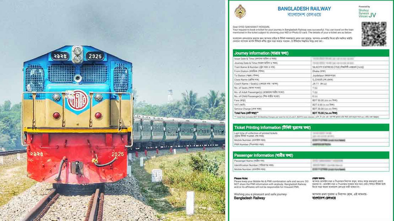 ঈদে ট্রেনের পঞ্চম দিনের টিকিট বিক্রি আজ