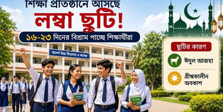 ১৬-২৩ দিনের অবকাশ পাচ্ছে শিক্ষার্থীরা