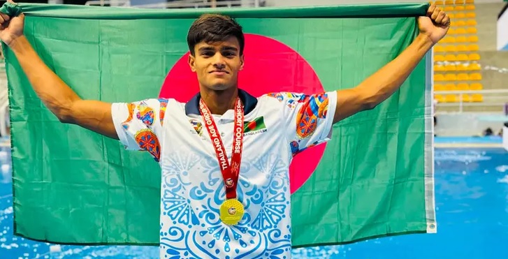থাইল্যান্ডে সোনা জিতলেন সাঁতারু রাফি